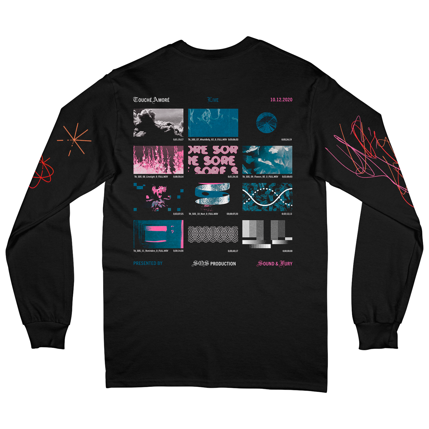 Touche Amore Limited Record Release Long Sleeve (Black)

This design is printed on the front, back and both sleeves of a Gildan Long Sleeve