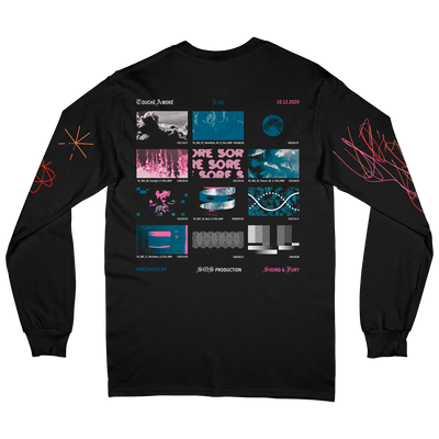 Touche Amore Limited Record Release Long Sleeve (Black)

This design is printed on the front, back and both sleeves of a Gildan Long Sleeve