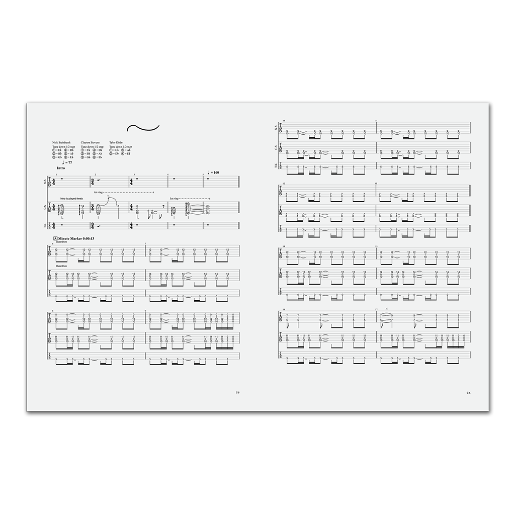 Touché Amoré's limited edition tablature booklet of their album, "Parting the Sea Between Brightness and Me." Only 218 copies produced worldwide.