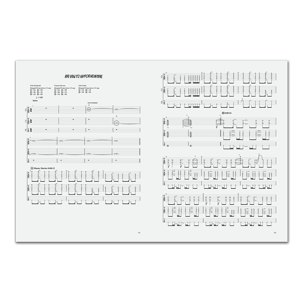 Touché Amoré's limited edition tablature booklet of their album, "To the Beat of a Dead Horse." Only 218 copies produced worldwide.