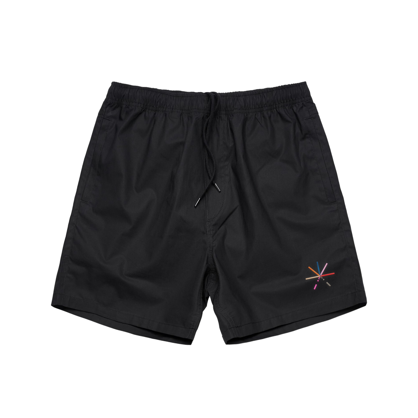 7 Color Asterisk Embroidered Shorts (Black)